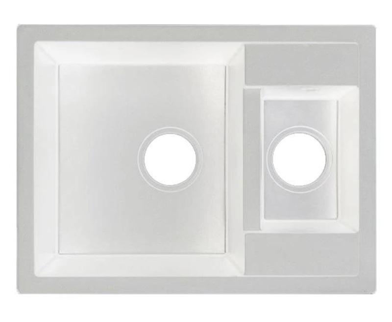 GraniteMy Smart ekstra lav 1,5 granit overflade hvid vask 58x44cm 1208967418