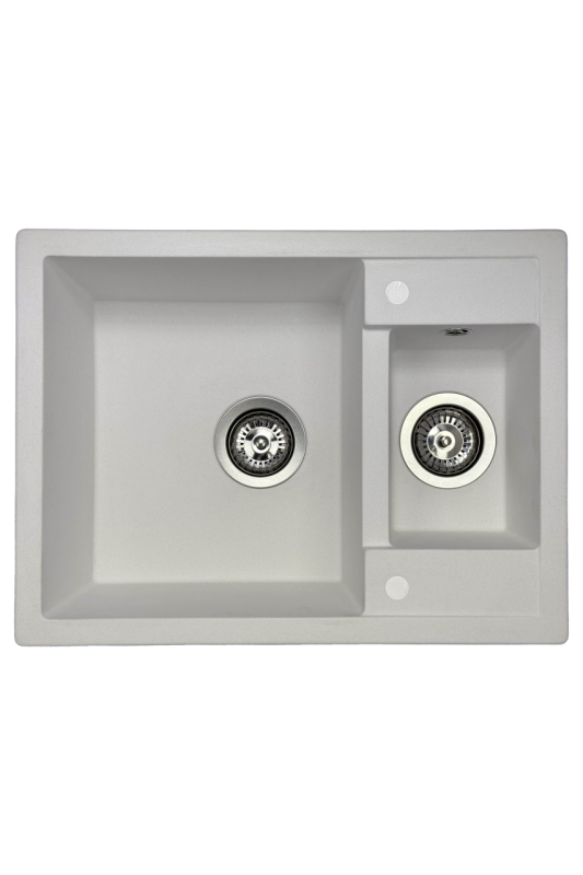 GraniteMy Smart ekstra lav 1,5 granit overflade hvid vask 58x44cm 1208967418