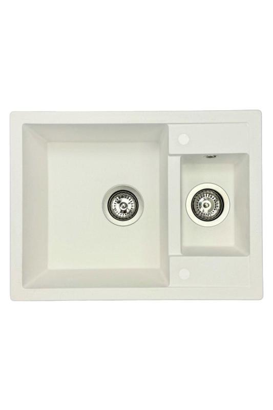 GraniteMy Smart ekstra lav 1,5 granit overflade hvid vask 58x44cm 1208967418