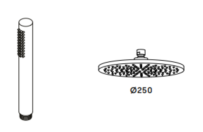 Waterevolution Flow brusekombination med regnbruser PVD Gun Metal 250mm T141N25GME