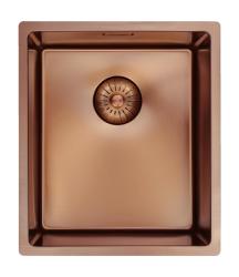 Pure.Sink Prestige vask 34x40 cm PVD Kobber 10mm radius underbygning, planlimning og overbygning PPG3440-62