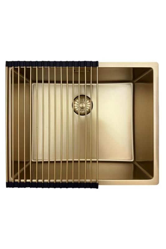 Pure.Sink Prestige håndvask 50x40 cm PVD Guld 10mm radius underbygning, planlimning og overbygning PPG5040-60