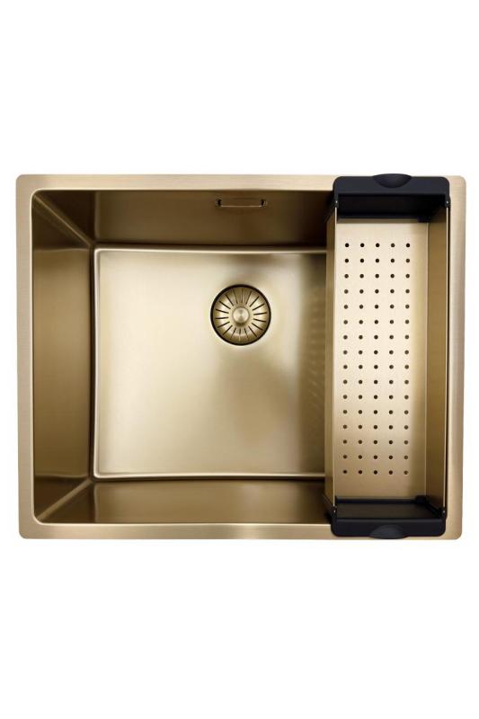Pure.Sink Prestige håndvask 50x40 cm PVD Guld 10mm radius underbygning, planlimning og overbygning PPG5040-60