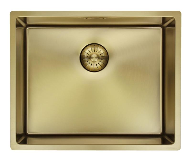 Pure.Sink Prestige håndvask 50x40 cm PVD Guld 10mm radius underbygning, planlimning og overbygning PPG5040-60