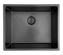 Pure.Sink Prestige vask 50x40 cm PVD Gun Metal 10mm radius undermontering, planmontering og overmontering PPG5040-61