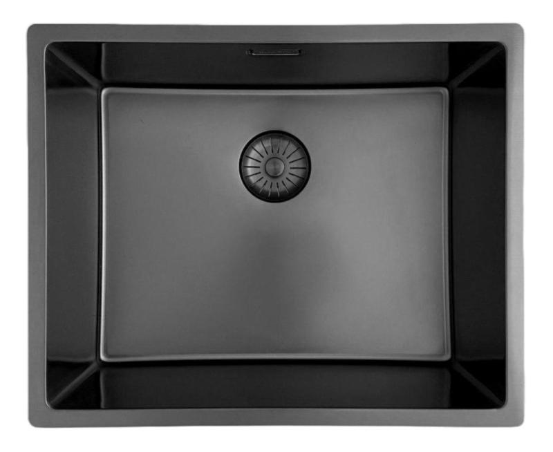 Pure.Sink Prestige vask 50x40 cm PVD Gun Metal 10mm radius undermontering, planmontering og overmontering PPG5040-61