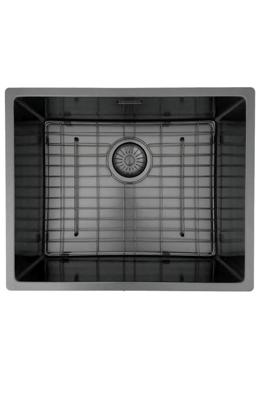 Pure.Sink Prestige vask 50x40 cm PVD Gun Metal 10mm radius undermontering, planmontering og overmontering PPG5040-61