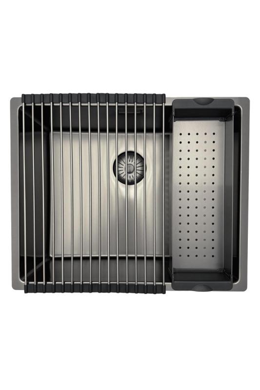 Pure.Sink Prestige vask 50x40 cm PVD Gun Metal 10mm radius undermontering, planmontering og overmontering PPG5040-61