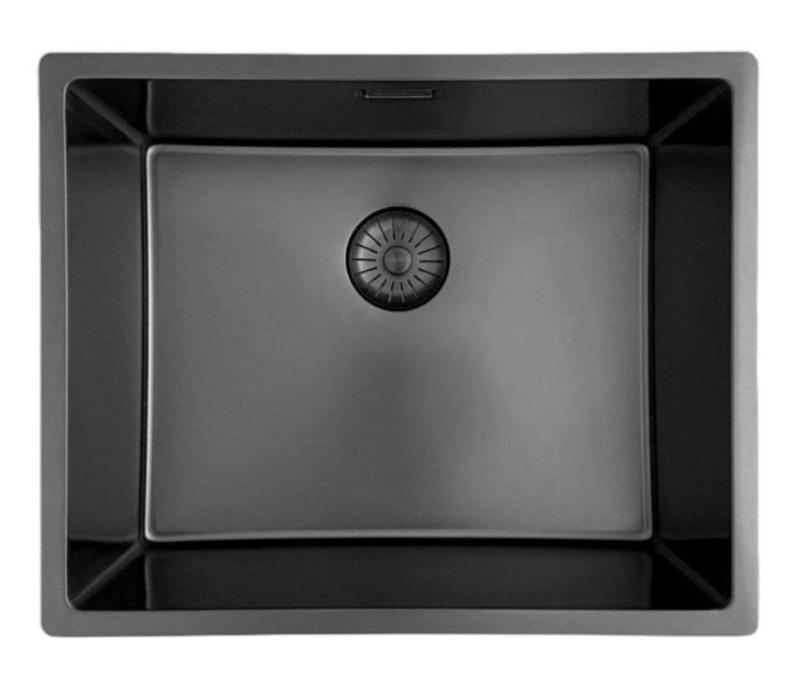 Pure.Sink Prestige vask 50x40 cm PVD Gun Metal 10mm radius undermontering, planmontering og overmontering PPG5040-61