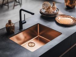 Pure.Sink Prestige håndvask 50x40 cm PVD Kobber 10mm radius undermontering, planmontering og overmontering PPG5040-62