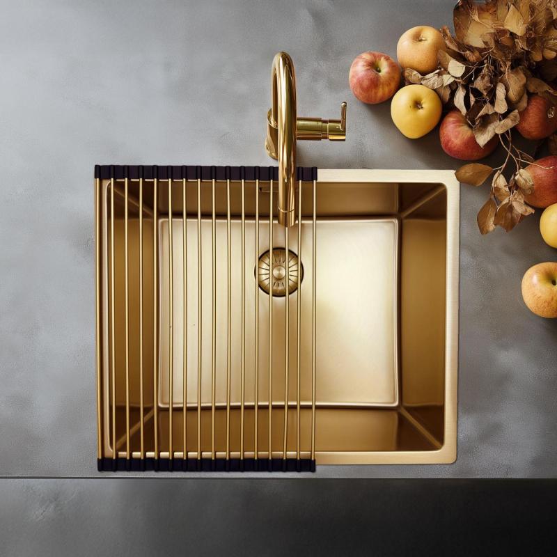Pure.Sink Prestige rullemåtte til vask Guld PPGRM40-60