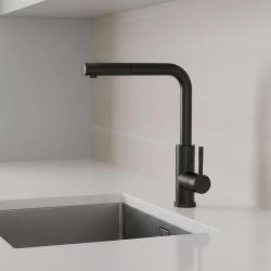 Pure.Sink Elite Steel Spark-S køkkenarmatur Mat sort med udtrækkelig tud PS8041-10
