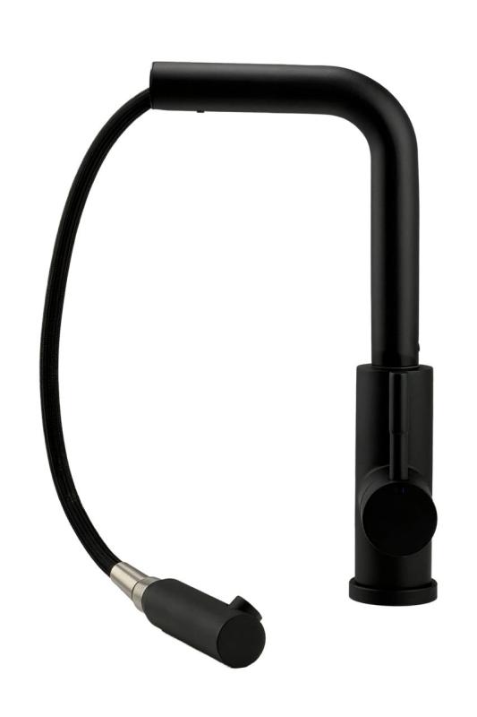 Pure.Sink Elite Steel Spark-S køkkenarmatur Mat sort med udtrækkelig tud PS8041-10