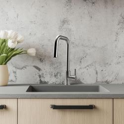 Pure.Sink Elite Steel Crystal-S køkkenarmatur i rustfrit stål med udtræksbruser PS8050-02