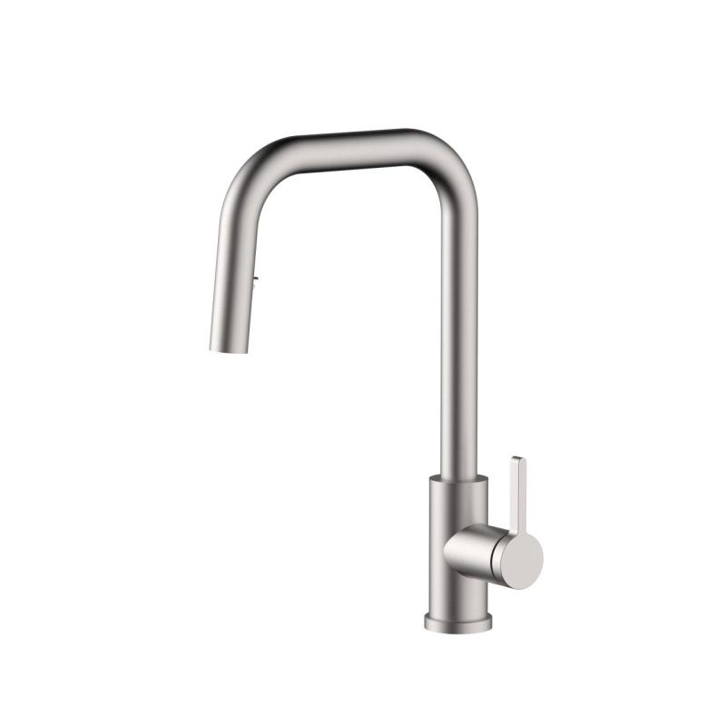 Pure.Sink Elite Steel Crystal-S køkkenarmatur i rustfrit stål med udtræksbruser PS8050-02