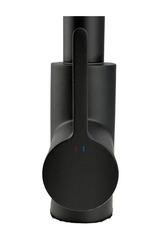 Pure.Sink Elite Steel Crystal-S køkkenarmatur Mat sort med udtrækkelig tud PS8050-10