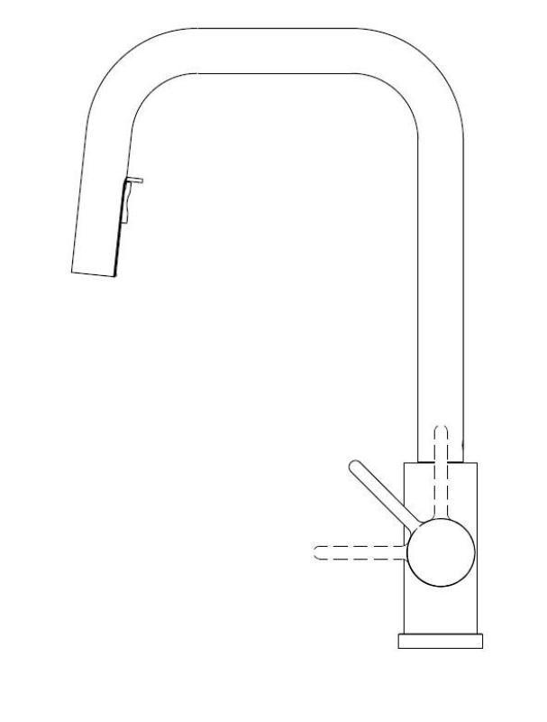 Pure.Sink Elite Steel Crystal-S køkkenarmatur PVD Gun metal med udtrækkelig tud PS8050-61