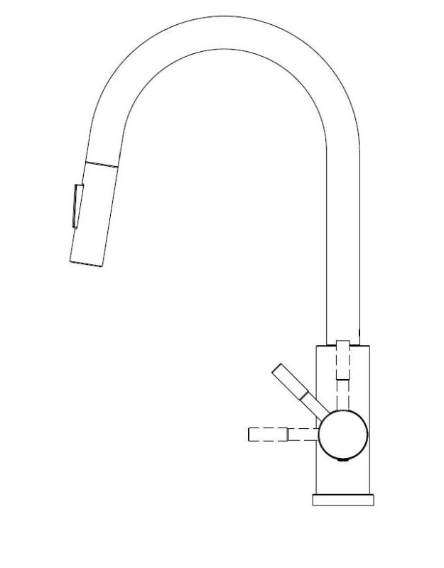 Pure.Sink Elite Steel Stream-S køkkenarmatur Mat sort med udtrækbar tud PS8045-10