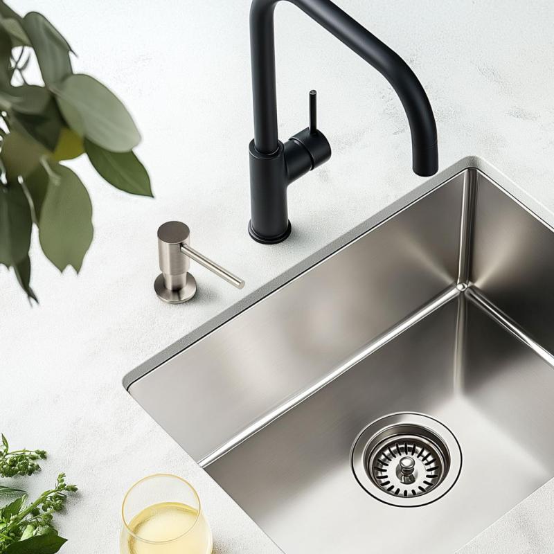 Pure.Sink Elite Steel Shine indbygget sæbedispenser i rustfrit stål PS9010-02