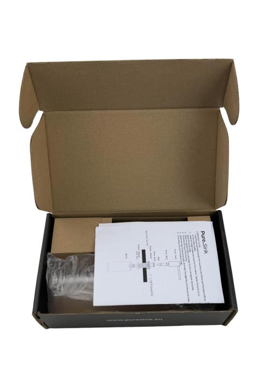 Pure.Sink Elite Steel Shine indbygget sæbedispenser Mat Sort, påfyldning fra toppen PS9010-10