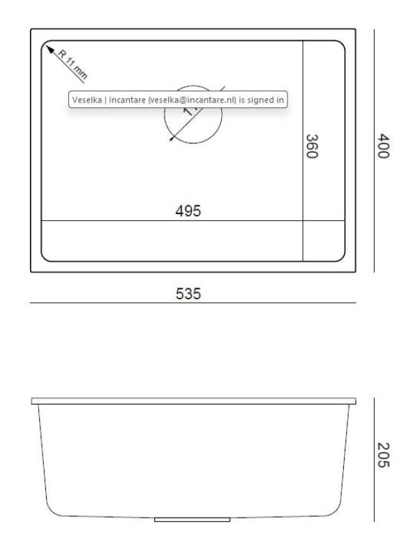 Quadri Elston Antracit Granit Undermonteret Vask 495x360mm med Rustfri Stål Prop 1208967659