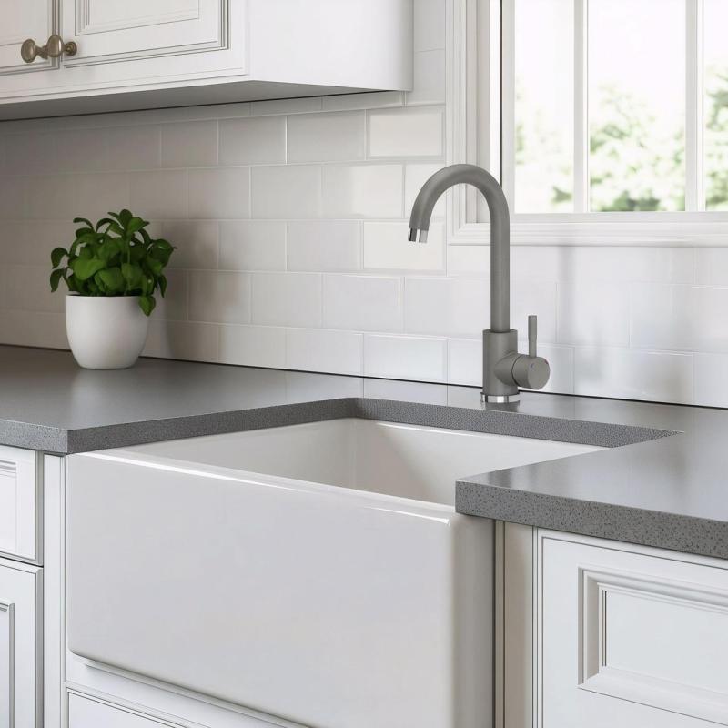 Quadri Coventry Køkkenarmatur Grå med Drejelig Tud 1208967666