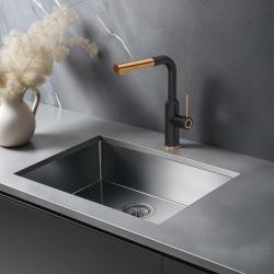 Quadri Stamford Køkkenarmatur Sort med PVD Kobber Finish og Udtrækbar Tud 1208967689