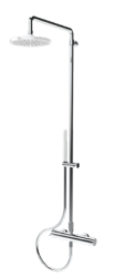 Waterevolution Flow termostatisk brusekombination med regnbruser messing natur 250mm T141TN25LE