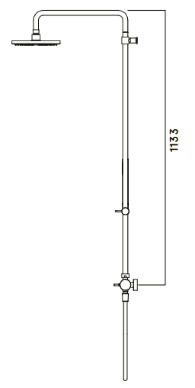 Waterevolution Flow termostatisk brusekombination med regnbruser i rustfrit stål 200 mm rund T141TNRIE