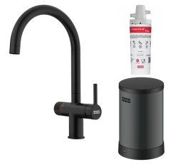 Franke Maris vandhub 4L kedel 3-i-1 med Twist mekanisk kogende vandhane mat sort med vandhub bypass 1208967862