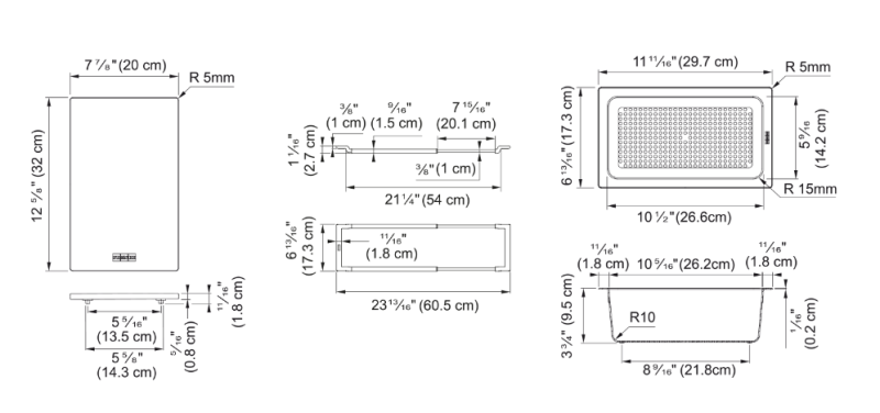 Franke Universelt Tilbehør All-In Sæt 1 - Skærebræt, Plastindsats og Teleskopbro 112.0655.481