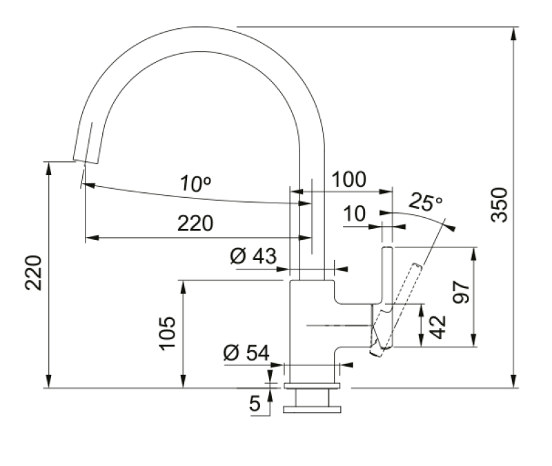 Franke Lina XL Køkkenarmatur Stone Grey Grå med Drejelig Tud 115.0626.022