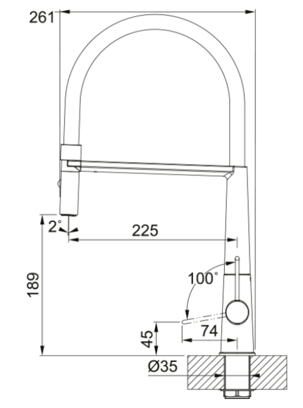 Franke Icon Etgrebs Køkkenarmatur med Fleksibel Håndbruser, Sort 115.0690.598