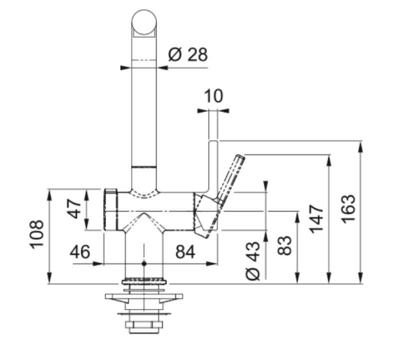 Franke Active Twist Enkeltgrebsblander Rustfrit Stål med Fast Tud og Integreret Affaldsbetjening 115.0653.504
