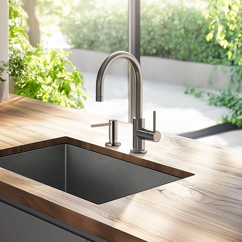 Franke Active køkken indbygget sæbedispenser granit Stone Grey Grå 112.0633.078