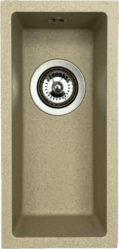 GraniteMy Universal granit beige sand lille vask 17x40 cm topmontering undermontering og planmontering med rustfri stålprop 1208968002