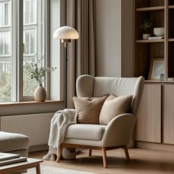 Gulvlampe LAMIA, 9362, maks.250V, 50/60Hz, 1*E27, maks.40W, IP20, dia.30, 6 cm, sort/guld