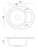 Quadri Londen antraciet graniet ronde spoelbak met afdruipgedeelte 585x460mm omkeerbaar 1208967585