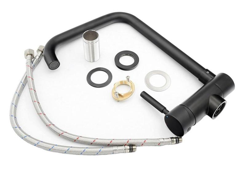 Graniteland Serenity Køkkenarmatur Sort med Sammenklappelig Tud 1208969533