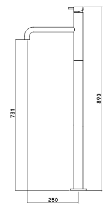 Waterevolution Flow fritstående badekar armatur i rustfrit stål T134IE