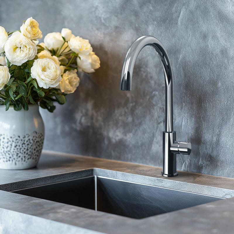 Waterevolution Flow køkkenarmatur med rund drejelig tud krom T158U01