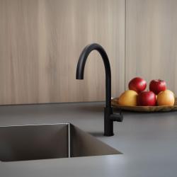 Waterevolution Flow køkkenarmatur med rund drejelig tud sort T158UPR