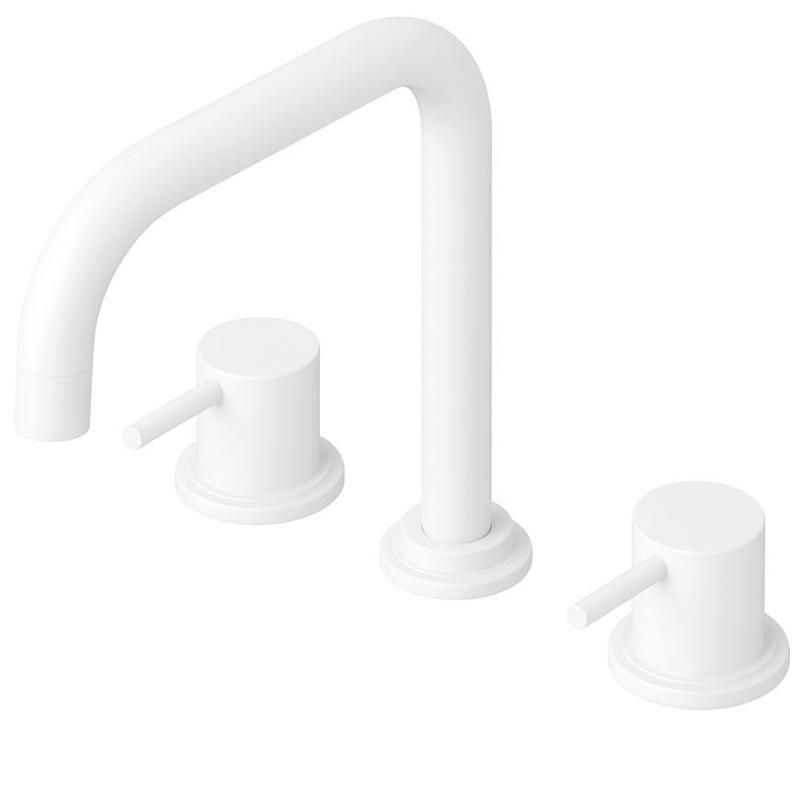 Waterevolution Flow 3-huls vinkel køkkenarmatur med drejelig tud og tilslutning til filtreret vand hvid T152HBR