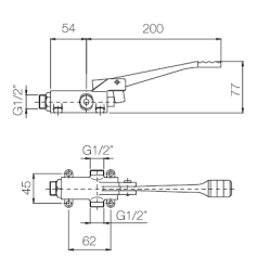 PB Pedal Line Fodpedal blandingsbatteri krom til gulvmontering 1208969744