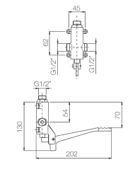 PB Pedal Line Dobbelt Fodpedal Blandingsbatteri krom til Gulvmontering 1208969756
