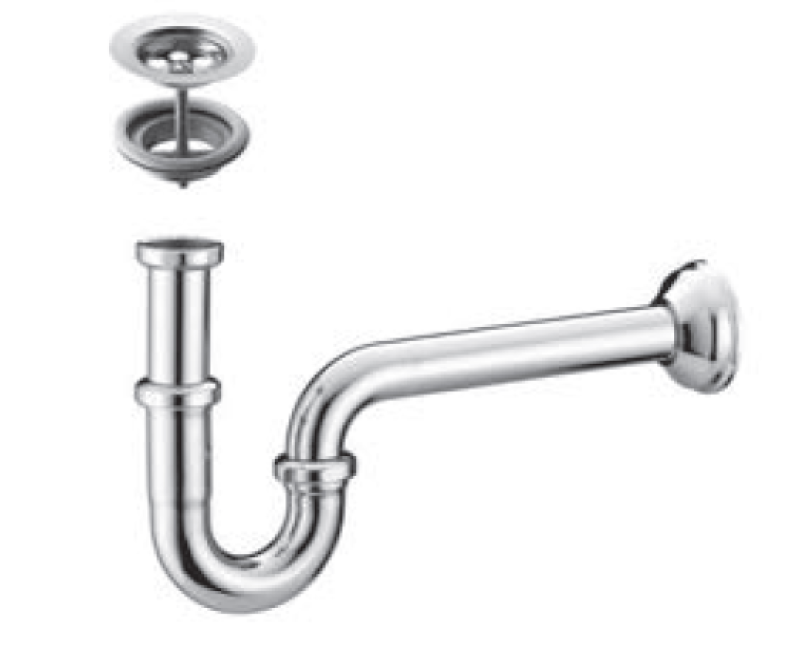 PB Unix P rørsifon metal inklusive 1 1/4 afløbshul krom 1208969777