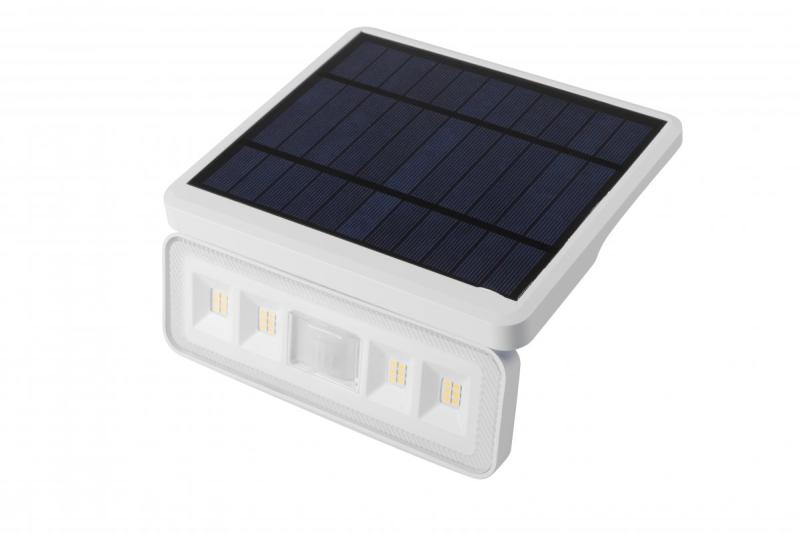 Solbelysningsarmatur med bevægelses- og skumringsdetektor DAVOS, LED, 1000lm, 4000K, 2000mAh, IP54, hvid