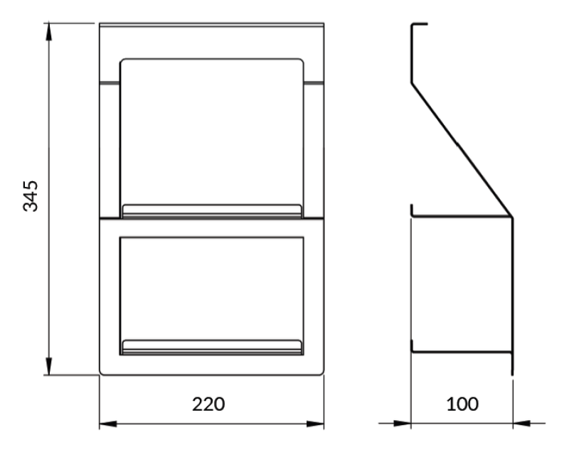 Epka Luxion Dobbelt Hylde til Køkkenrække Metal Sort 1208969967