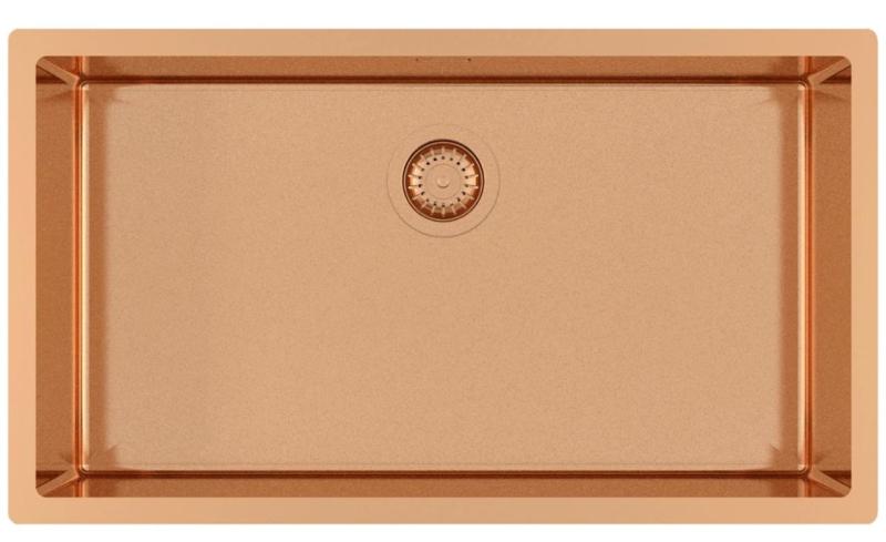 Ausmann Mosel kobber stor vask i rustfrit stål - PVD kobber 74x40 universel 1208970018