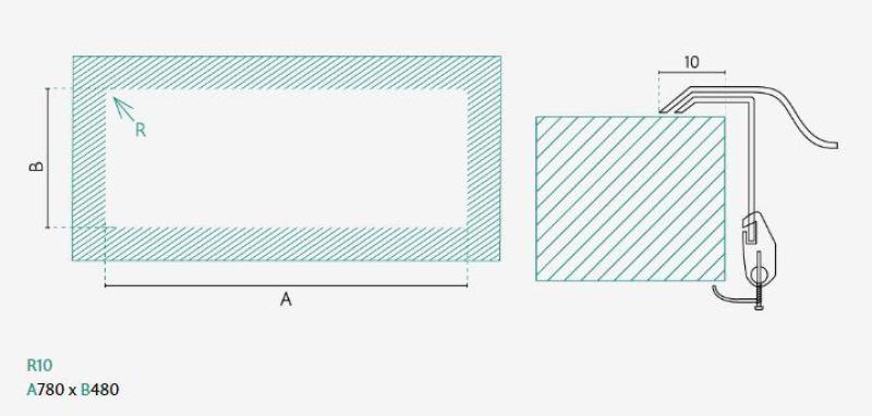 Bank Centurio 20 rustfrit stål dobbelt håndvask til påbygning 80x50cm 1208970026